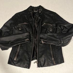 Black faux leather jacket